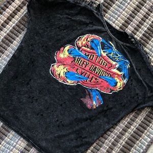 Harley Davidson biker holes t shirt. Over sized